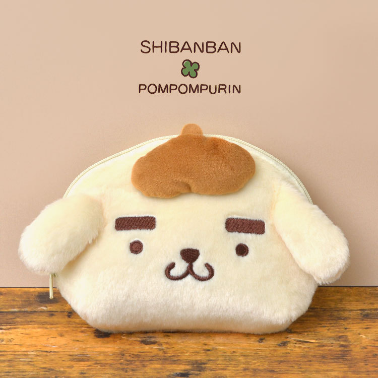 ポムポムプリン しばんばん ポーチ 小物入れ ぬいぐるみ 大きめ かわいい 大容量 5周年 25周年 記念 コラボ グッズ キャラクター 犬 まゆ毛 眉毛 人形 キッズ Hauhau 通販 Paypayモール 일본구매대행 직구 온재팬