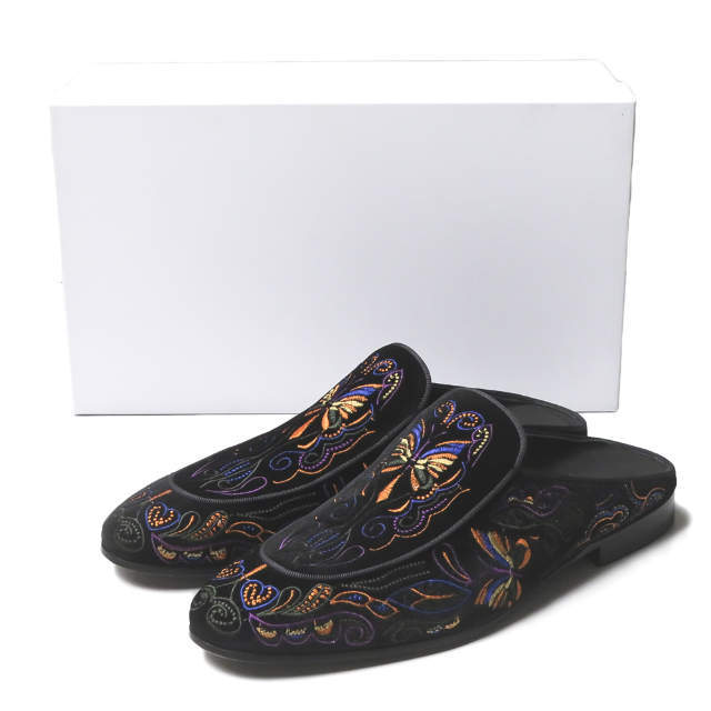 ニードルス Needles 20AW VELVET MULE - PAPILLON EMBROIDERY パピヨン