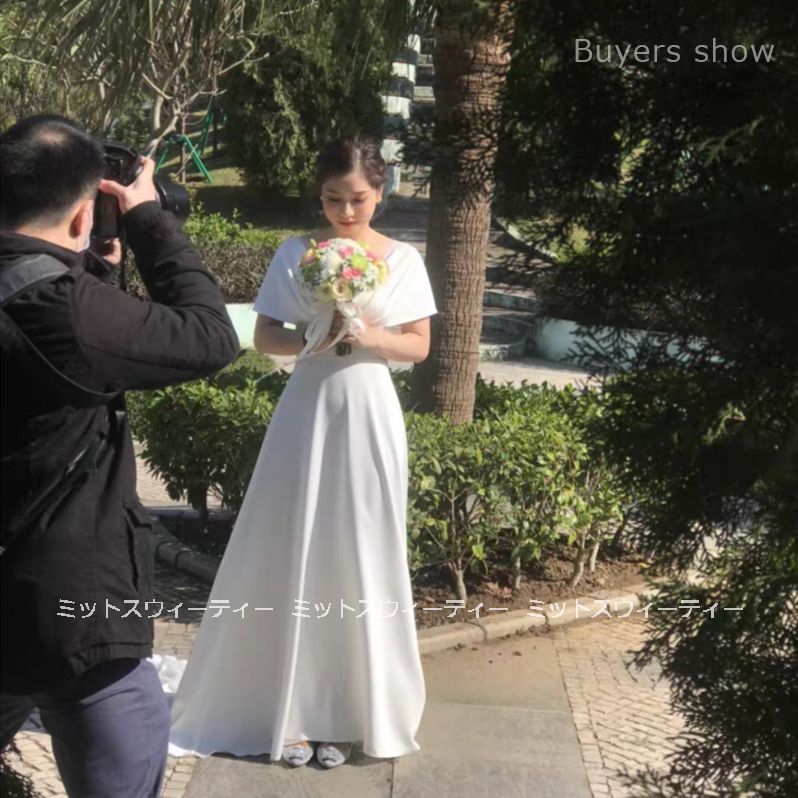 格安販売中 可愛い ギリシャ風 カラードレス 花嫁 二次会 白 ウェディングドレス きれいめ Aライン 大人気 ワンピース おしゃれ ビーチフォト 結婚式 オケージョンワンピース