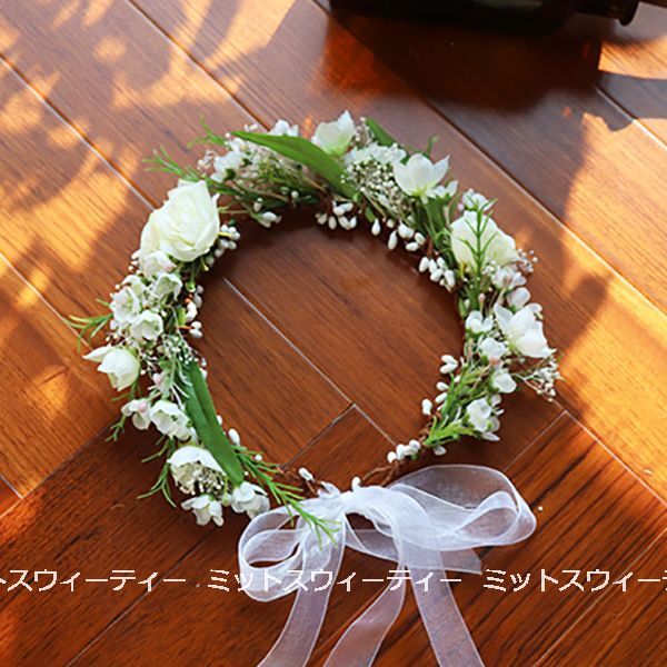 花冠 ウェディング ヘッドドレス 安い 花かんむり リボン 造花 髪飾り ウエディング リゾート 新婦 挙式 ゲスト 花嫁 二次会 結婚式 フェス 森ガール 前撮り Hn190 ミットスウィーティー 通販 Yahoo ショッピング 일본구매대행 직구 미스터스토어