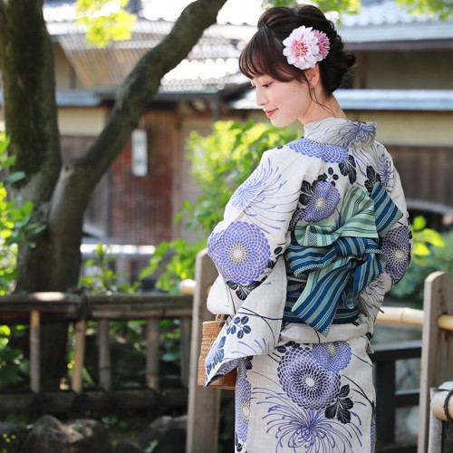 浴衣 レディース セット レトロ 高級変わり織り綿麻浴衣3点セット