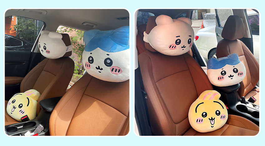 韓国版 グッズ『ちいかわ 車両用 ネッククッション 首まくら（3