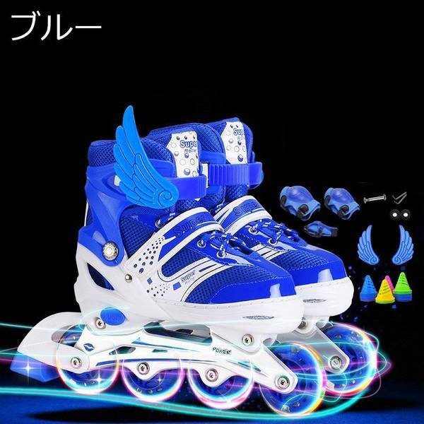 インラインスケート ローラーブレード セット 子供 ジュニア用 ウィールが光る セット ローラースケート ピンク ブルー レッド パープル Kt Irisstore 通販 Yahoo ショッピング 일본구매대행 직구 미스터스토어