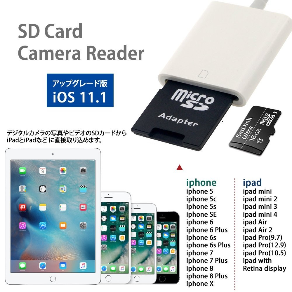 Iphone Ipad Sdカードリーダー Lightning カメラ Ios専用 写真 バックアップ 転送 Microメモリ アップグレード版 F 1061 Skyヤフーショップ 通販 Yahoo ショッピング 일본구매대행 직구 위시박스