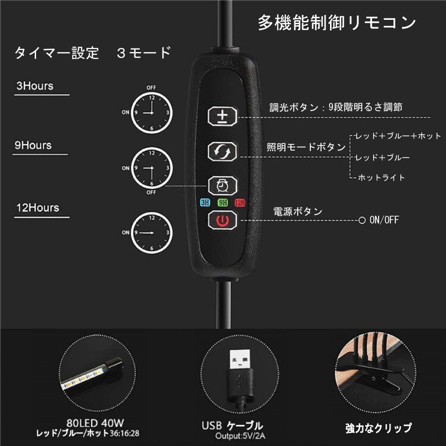 ふるさと割 植物育成ライト Led 植物ライト 4w Dc 5v 日照不足解消 光合成促進 家庭菜園 室内園芸 水草栽培 M Artpassions Ch
