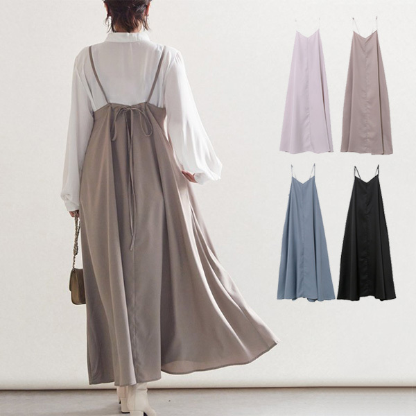 キャミソールワンピース キャミワンピ マキシ バックシャン ロング 無地 フレア コーデ 春 ボトムス レディース Sb R メンズファッション Styleblockmen 通販 Yahoo ショッピング 일본구매대행 직구 위시박스