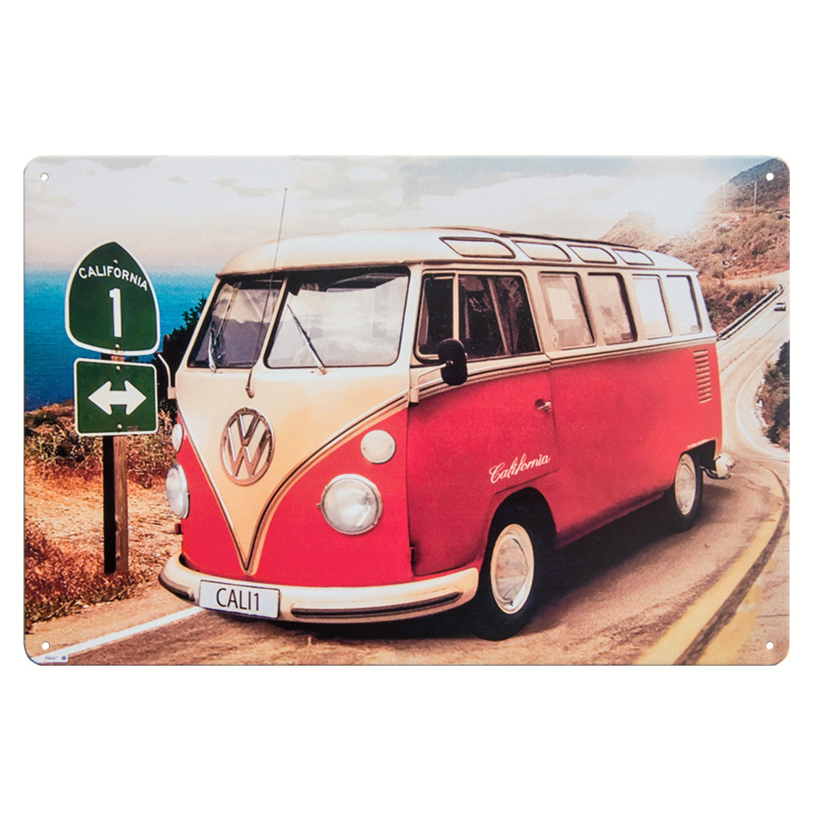 人気 おすすめ ワーゲンバス 海辺 ブリキ看板 赤色1 ポスター グッズ フォルクスワーゲン Vw 夏 ビーチ サーフ系 サーフィン ハワイアン 自動車 アメリカン雑貨 Calabajiorestaurante Com