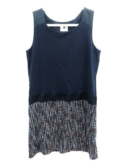 ブージュルード Bou Jeloud ワンピース タイト ミニ ノースリーブ ツイード F 紺 ネイビー Yi レディース 中古 ベクトル 古着 195 ブランド古着販売のベクトル 通販 Yahoo ショッピング 일본구매대행 직구 위시박스