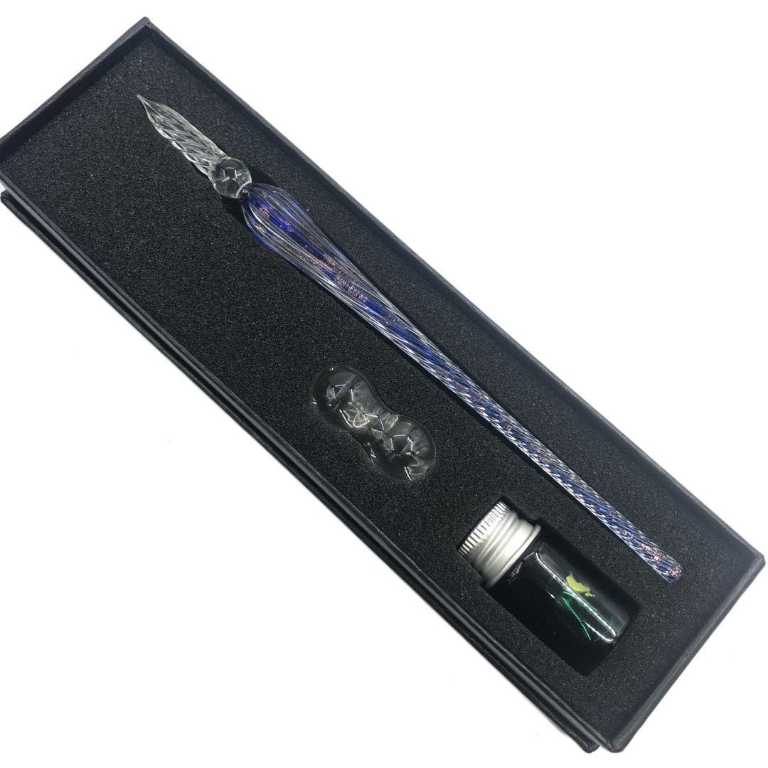 ガラスペン 万年筆 硝子ペン 付けペン 手作り インクボトル付き